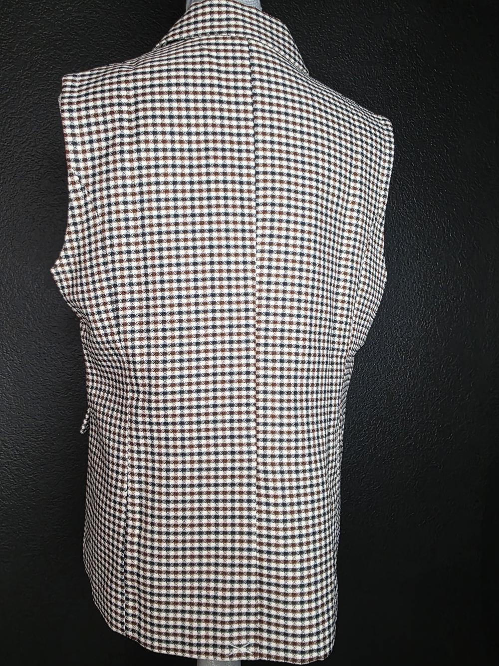 NWOT Mina Self Y2K Blazer Vest in Brown and Cream sz Large - Picture 3 of 9